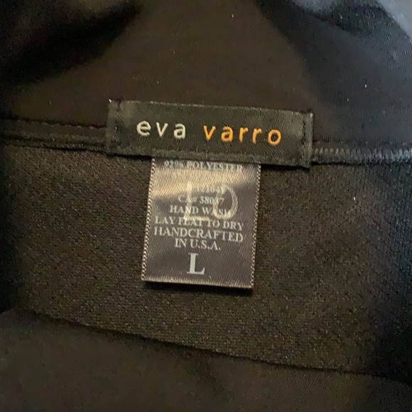 Eva Varro Black Studded Wrinkle Free Zippered Coat - Picture 4 of 6